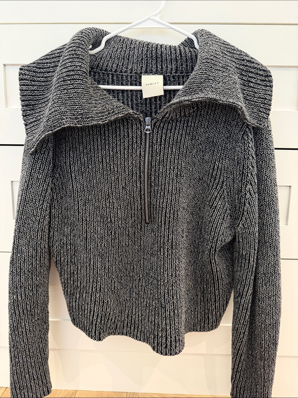 Varley Charcoal Marled Half-Zip Turtleneck Sweater